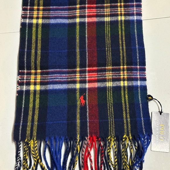 NWT Polo Ralph Lauren 100% Wool Plaid Scarf - Picture 2 of 6